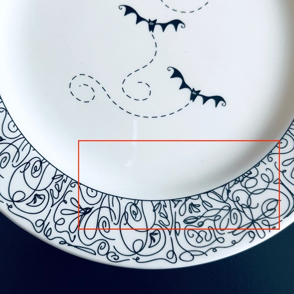 Two Halloween Dessert Plates - Spider and Bats - Picture 6 of 7